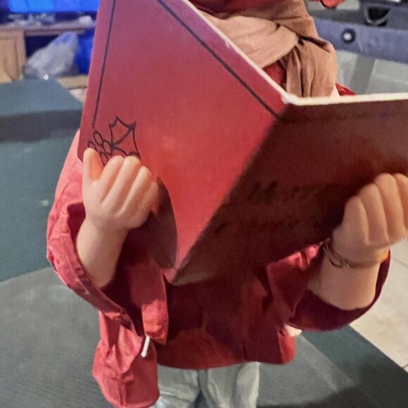 APEX Paper Mache Christmas Carolers Young Lady Red Dickens Vtg Holiday Decor - Picture 12 of 15